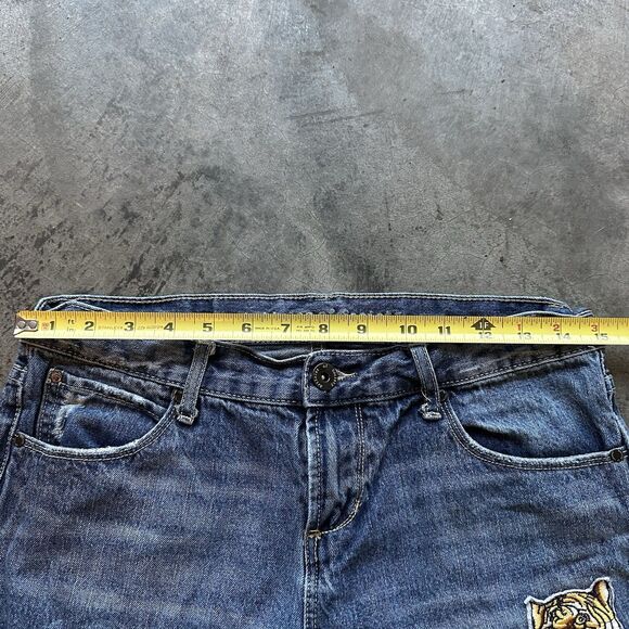 Size 26 - Articles Of Society Women's Distressed Jeans Dark Wash Patches - Picture 4 of 16